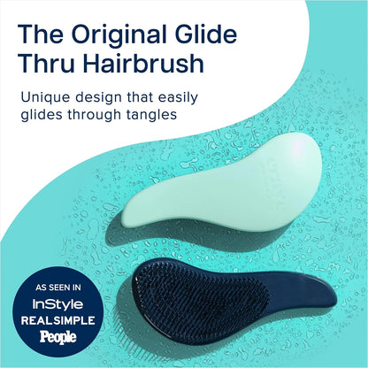Crave Naturals Biggie Glide Thru Hair Brush - Detangler Brush for Curly, Straight, Wet or Dry Hair - Gentle Detangling Brushes for Adults, Kids, Toddlers - Hair Accessories for Women, 8.4x3.4" - Black