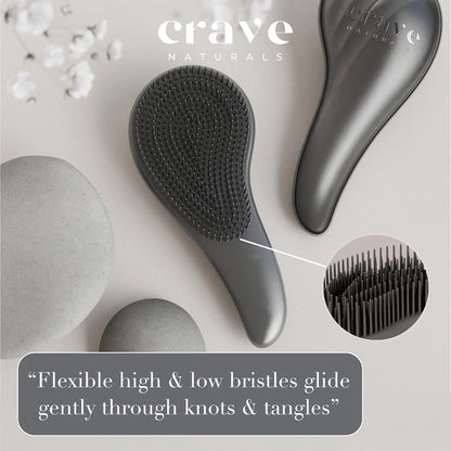 Crave Naturals Detangling Hair Brush Large Turquoise – Glide Thru Hair Detangler Brush for Women, Kids & Toddlers – Gentle Scalp Care, No-Pain Tangle-Free Hairbrush for All Hair Types