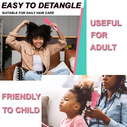 5 Pcs Detangling Hair Brush Set, Ez Detangler Brush With Edge Brush, Rat Tail Combs for Black Natural Hair Styling and Cuting, Curly/Straight/Wet/Dry/long/Short Hair Available for Women Kids Men