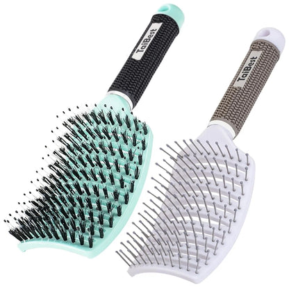 Boar Bristle Hair Brush Set – Wet/Dry Detangler for All Hair Types