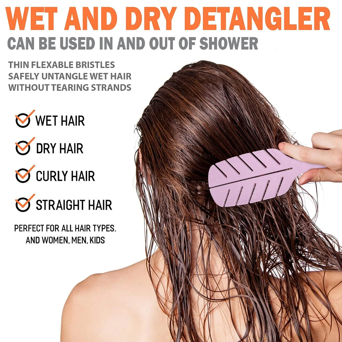 Fiora Naturals Detangler Brush for Wet and Dry Hair, Soft Detangling Brush