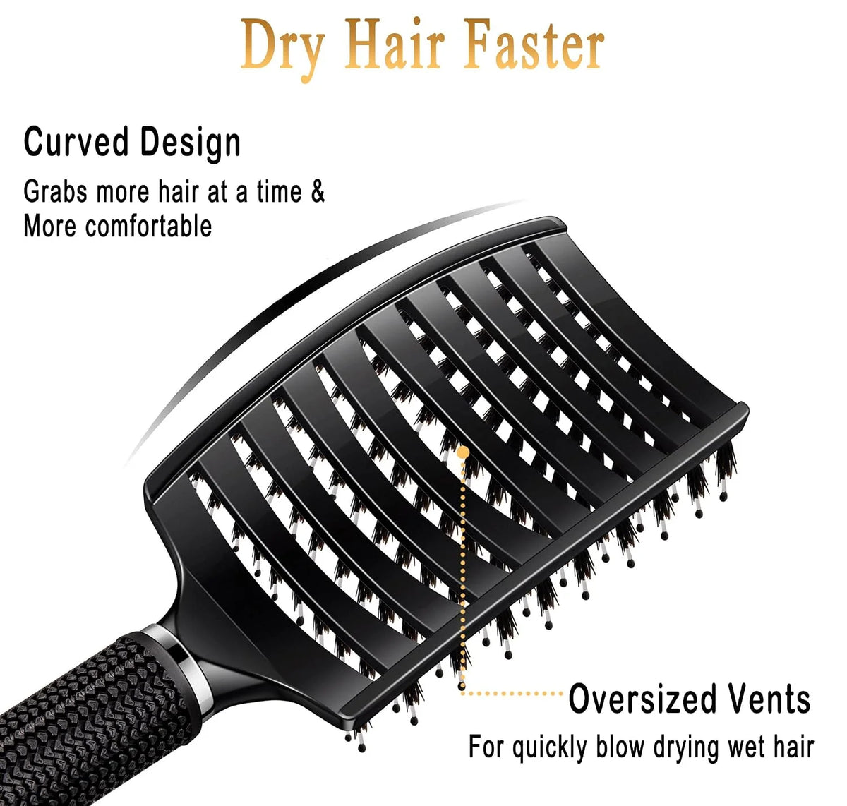 2 Pack Detangling Brushes for Women & Kids, Wet & Dry Hair, All Hair Types