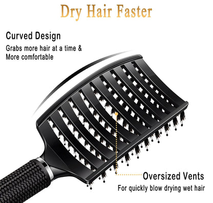 2 Pack Detangling Brushes for Women & Kids, Wet & Dry Hair, All Hair Types