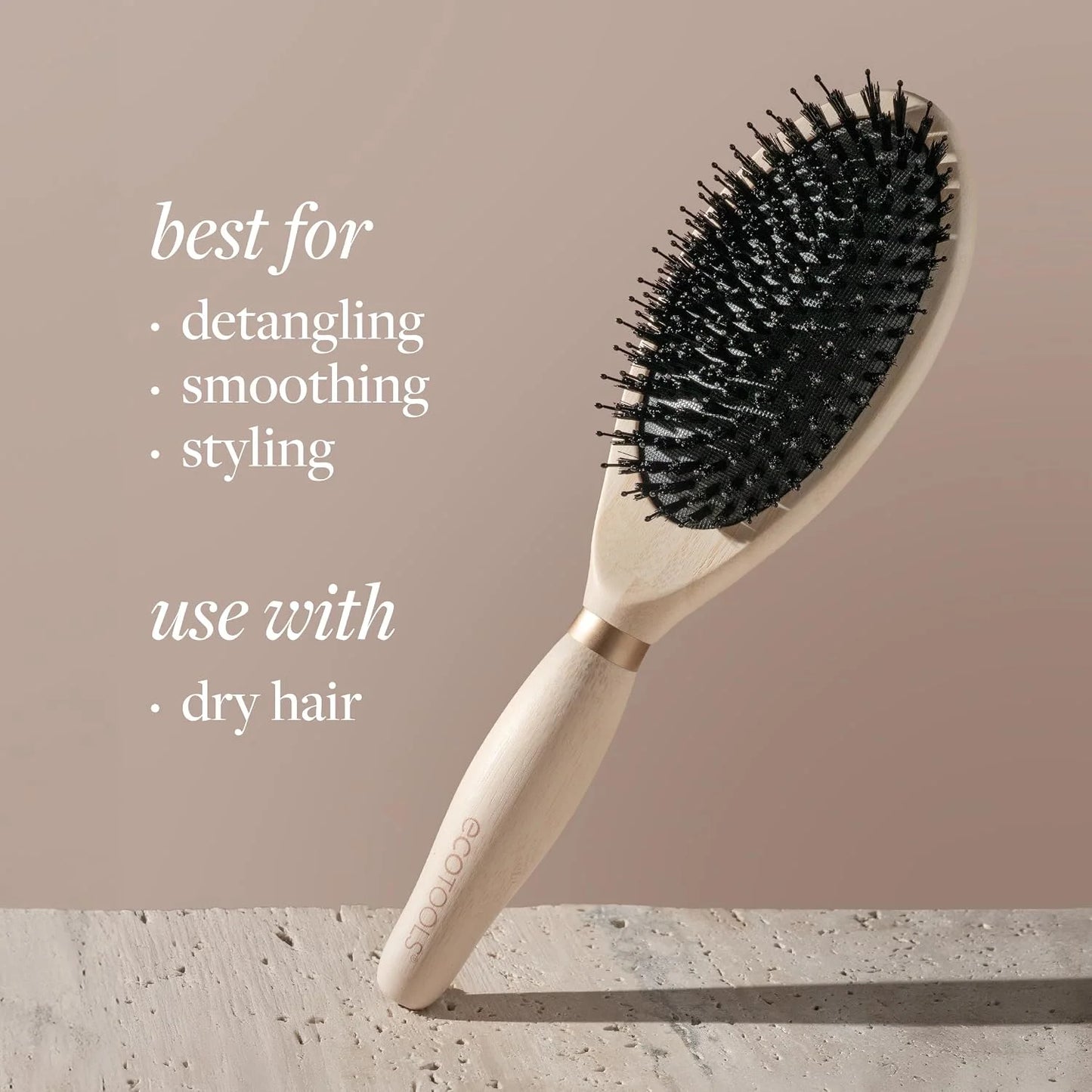 EcoTools Slick Back Hairbrush, Small Brush for Ponytail or Bun, 1 Count