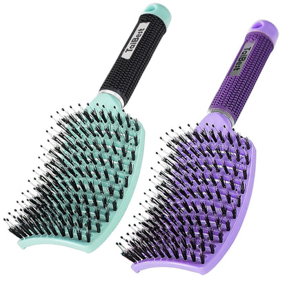 Boar Bristle Hair Brush Set – Wet/Dry Detangler for All Hair Types