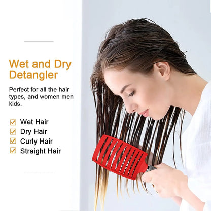 Detangling Brush, Wet Dry Detangler Hair Brushes, Vented Detangling Brush, Fast Drying Styling Massage Hairbrush for Women & Kids’ Long, Thick, Thin, Curly & Tangled Hair (Gold)