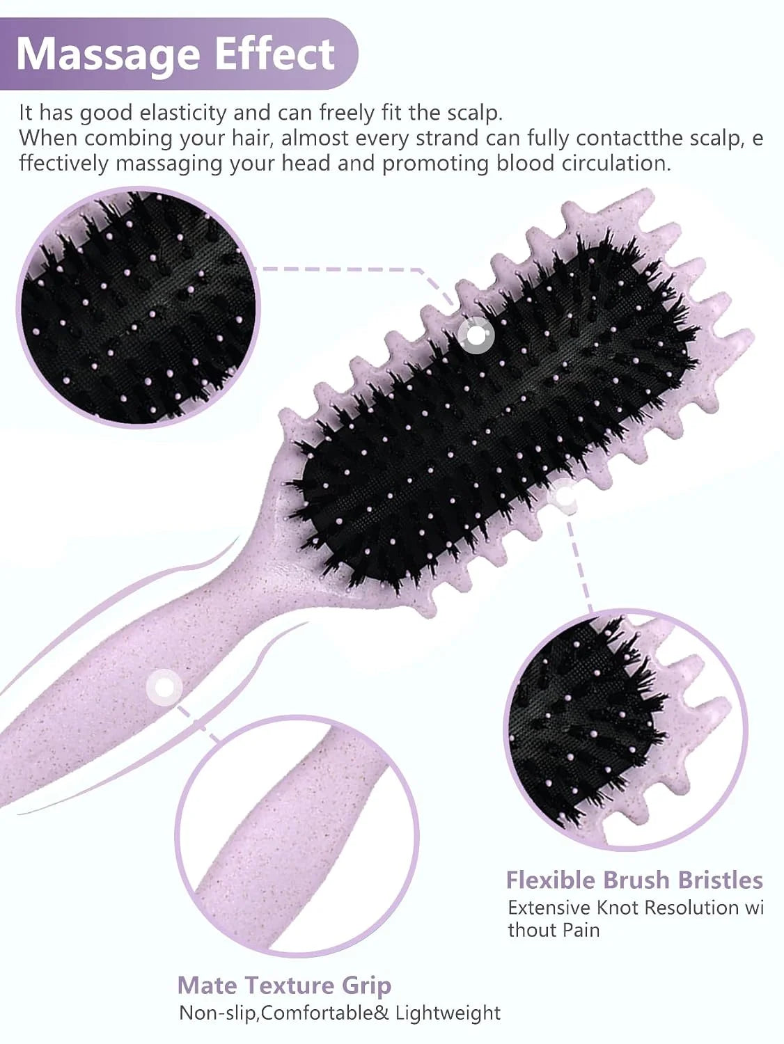 Blue Curl Defining Brush for Curly Hair – Detangling & Styling Brush for Women & Men, Defines 2A to 4C Curls, Reduces Frizz, Perfect for Wet & Dry Hair (Blue)