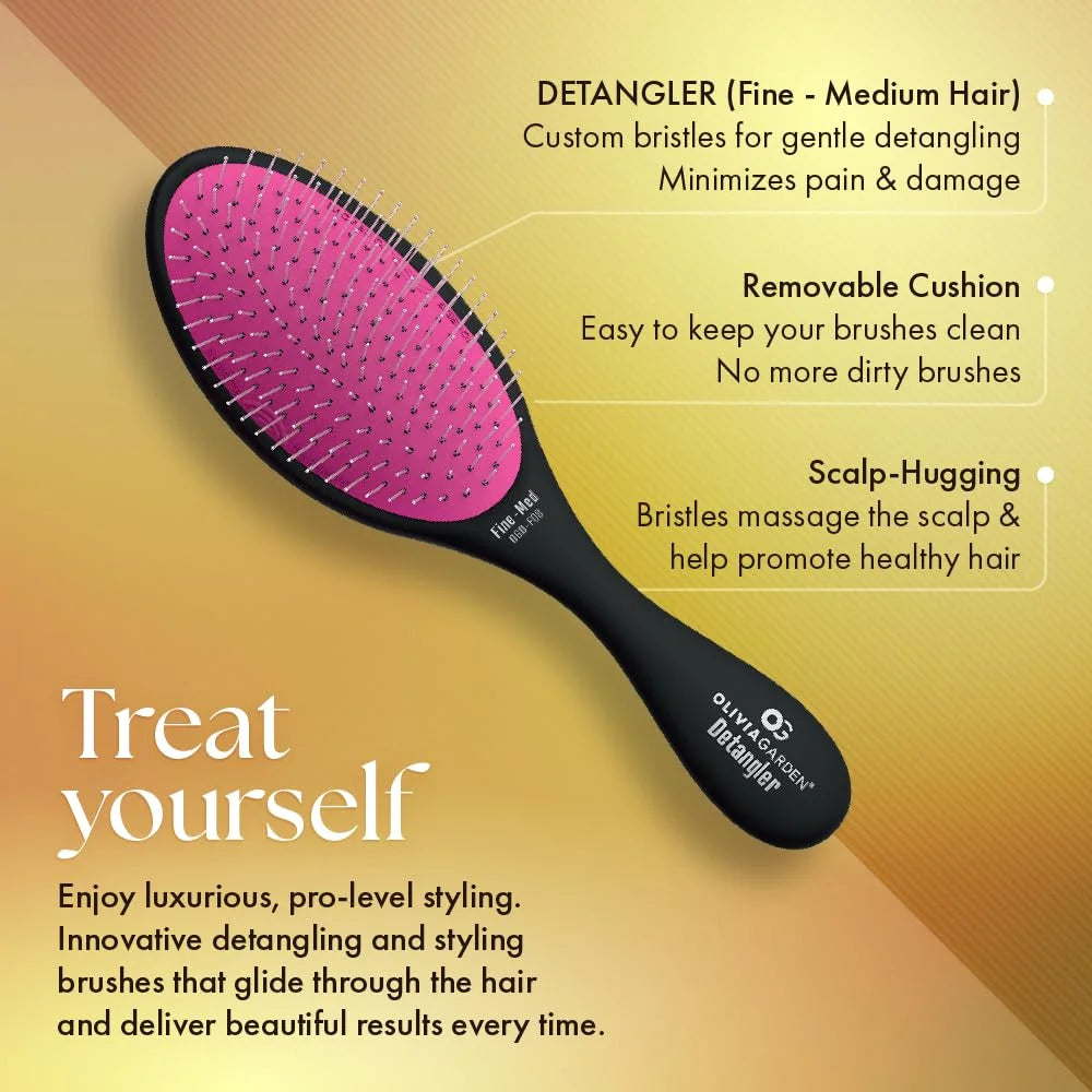 Olivia Garden Aurora Detangler Brush for Wet and Dry Fine to Medium Hair - Detangling Brush for Women, Men, Kids