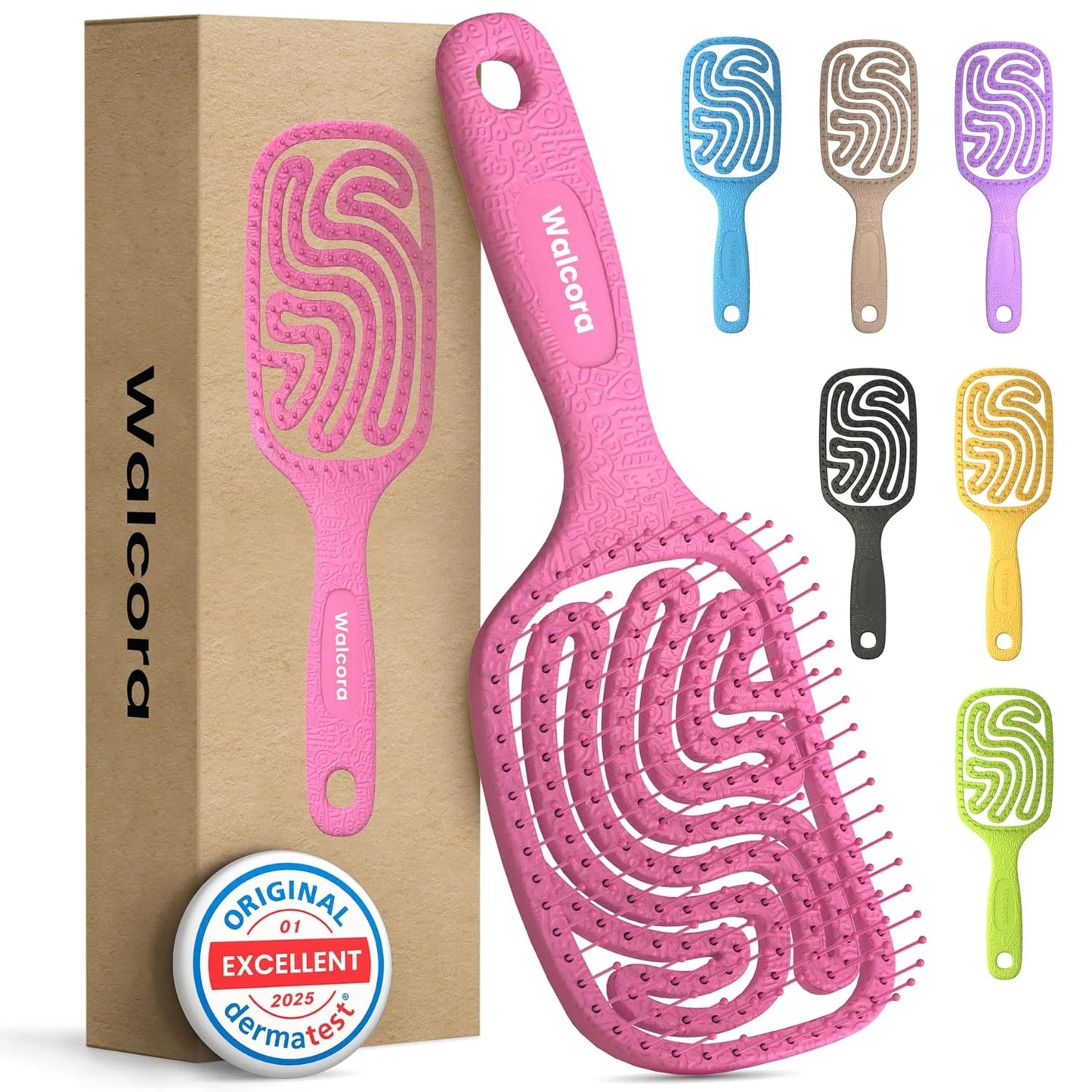 Detangler Brush – Pain-Free Detangling Hair Brush for Wet & Dry Hair – Effortless Detangling Brush for Curly, Fine & Tangled Hair – Hairbrush for Women, Men & Kids – Purple