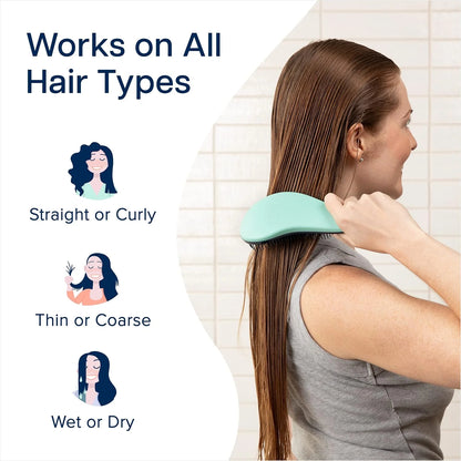 Crave Naturals Biggie Glide Thru Hair Brush - Detangler Brush for Curly, Straight, Wet or Dry Hair - Gentle Detangling Brushes for Adults, Kids, Toddlers - Hair Accessories for Women, 8.4x3.4" - Black