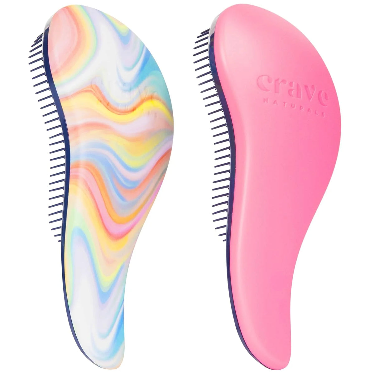 Crave Naturals Biggie Glide Thru Hair Brush - Detangler Brush for Curly, Straight, Wet or Dry Hair - Gentle Detangling Brushes for Adults, Kids, Toddlers - Hair Accessories for Women, 8.4x3.4" - Black