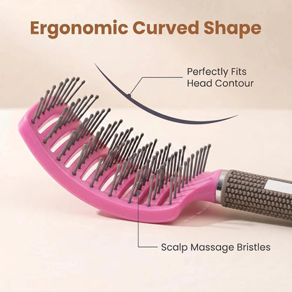 Curved Vented Hair Brush,Detangler Brush Faster Blow Drying for Women, Men