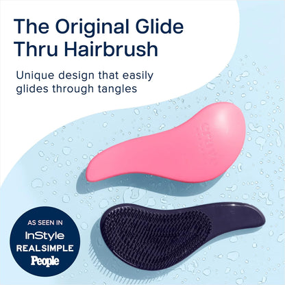 Crave Naturals Biggie Glide Thru Hair Brush - Detangler Brush for Curly, Straight, Wet or Dry Hair - Gentle Detangling Brushes for Adults, Kids, Toddlers - Hair Accessories for Women, 8.4x3.4" - Black