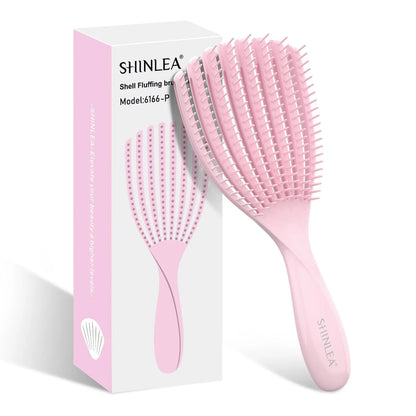 SHINLEA Detangler Brush for Curly Hair, Wet Dry Detangling Hair Brush for Thick Thin Wavy Hair, Gentle Detangle Hairbrush Reduces Breakage for Women Men Kids (Purple)