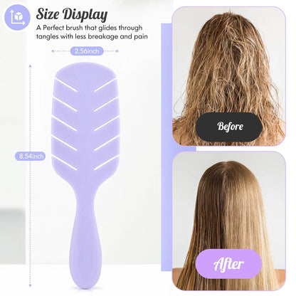 Hair Brush, Vented Paddle Detangle Brush, Purple