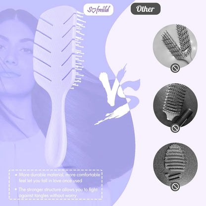 Hair Brush, Vented Paddle Detangle Brush, Purple
