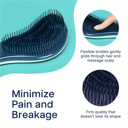 Crave Naturals Biggie Glide Thru Hair Brush - Detangler Brush for Curly, Straight, Wet or Dry Hair - Gentle Detangling Brushes for Adults, Kids, Toddlers - Hair Accessories for Women, 8.4x3.4" - Black