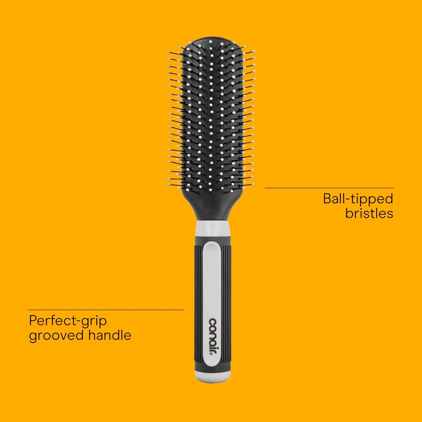 Conair Salon Results Detangling Hairbrush - For Men and Women, All Hair Types with Nylon Bristles