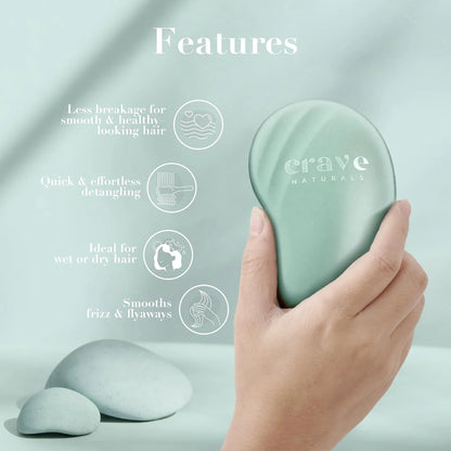 Crave Naturals Detangling Hair Brush Large Turquoise – Glide Thru Hair Detangler Brush for Women, Kids & Toddlers – Gentle Scalp Care, No-Pain Tangle-Free Hairbrush for All Hair Types
