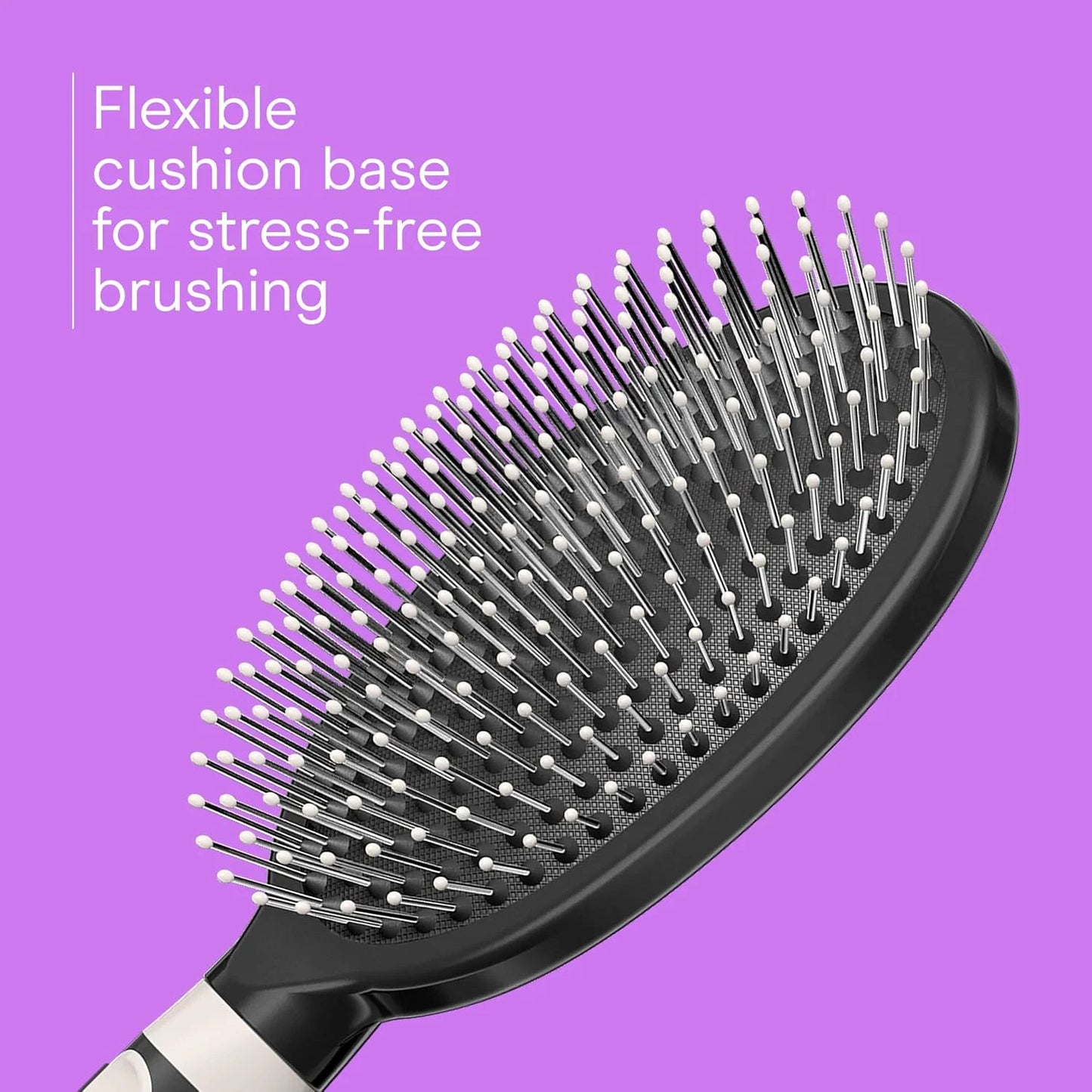 Conair Salon Results 3-Pack Hair Brushes, Detangling Hair Brush for Men and Women, For All Hair Types, Metal Bristles and Cushion Base, Black