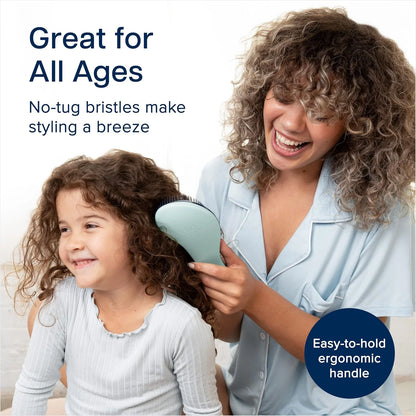 Crave Naturals Biggie Glide Thru Hair Brush - Detangler Brush for Curly, Straight, Wet or Dry Hair - Gentle Detangling Brushes for Adults, Kids, Toddlers - Hair Accessories for Women, 8.4x3.4" - Black