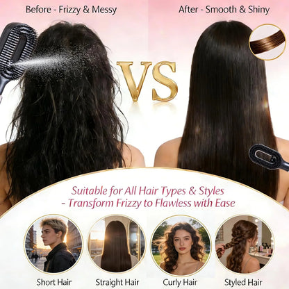 Hair Brush with Water Spray - 2-in-1 Detangler Brush for Frizz Control