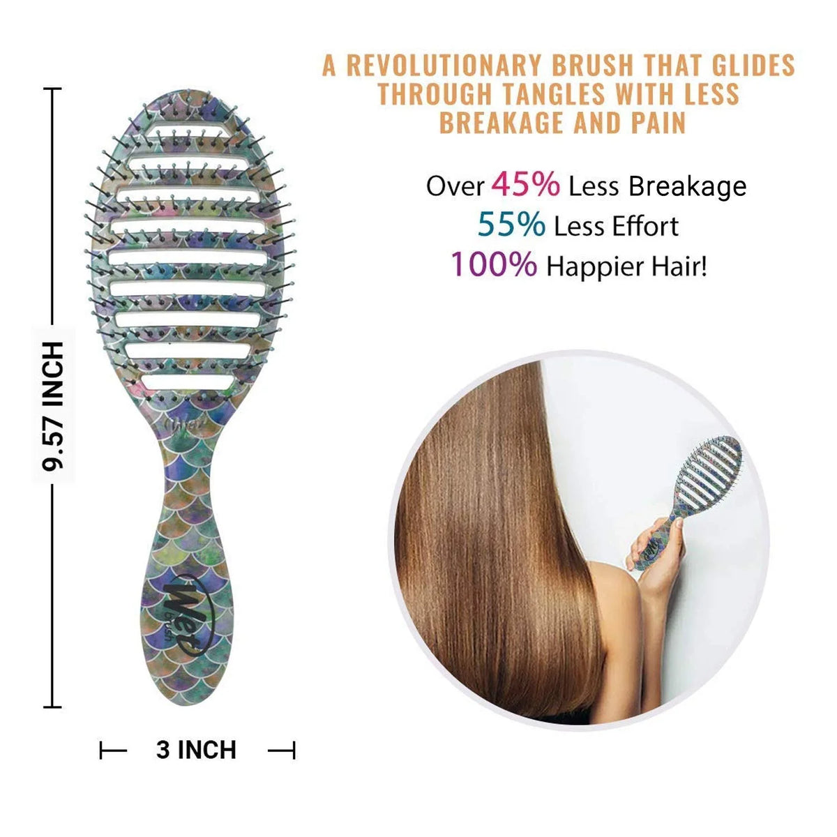 Wet Brush Original Detangler Tie Dye Peach