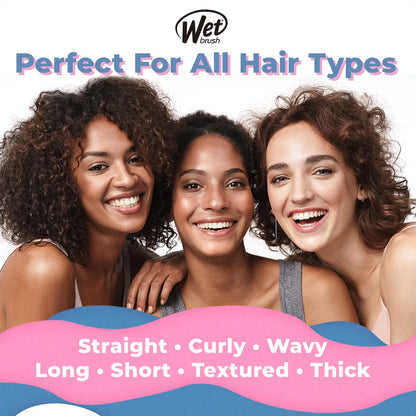 Wet Brush Original Detangler Hair Brush - Silver (Metallic Marble) - All Hair Types - Ultra-Soft IntelliFlex Bristles Glide Through Tangles with Ease - Pain-Free Comb for Men, Women, Boys and Girls