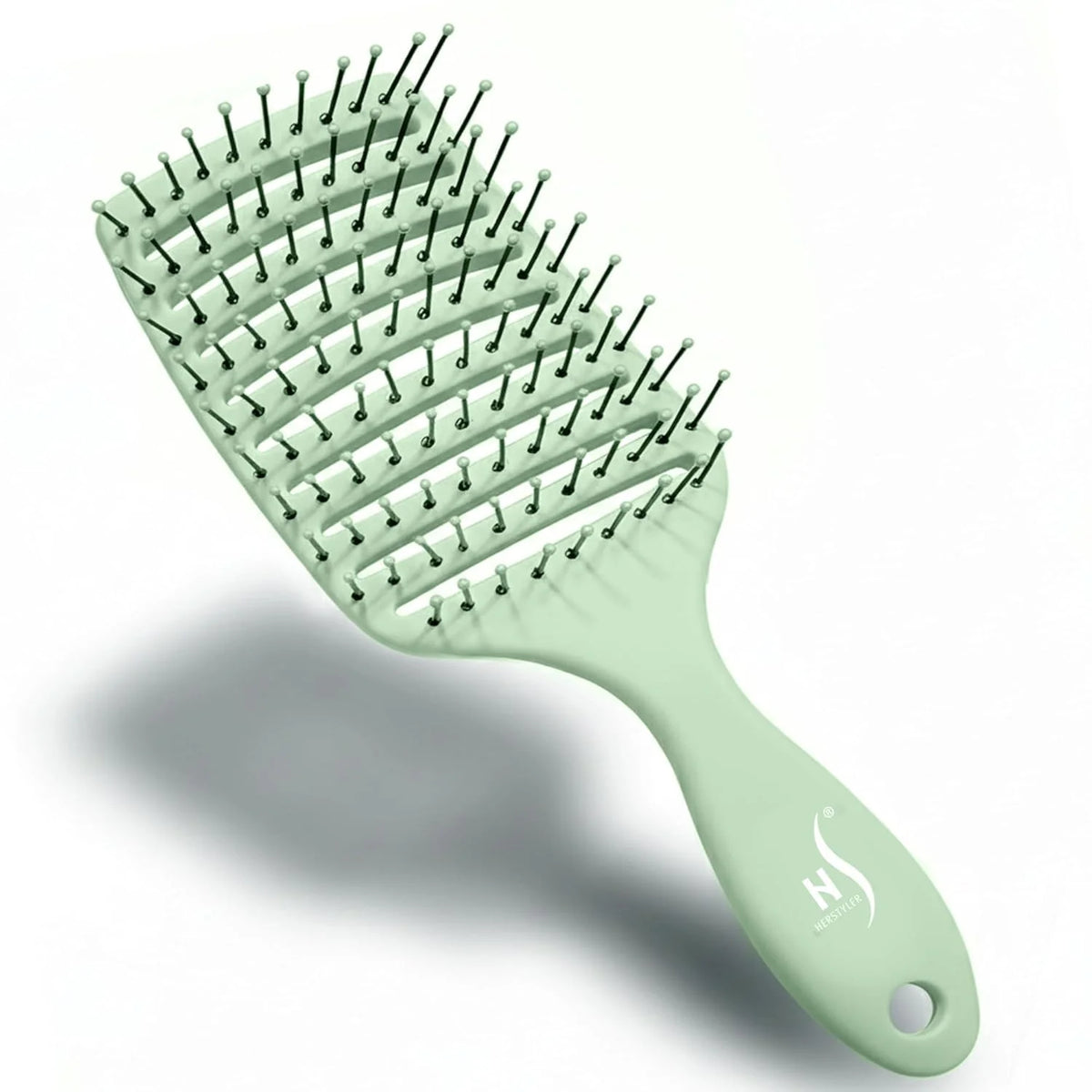 Herstyler Vent Brush for Hair - Detangler for Faster Blow Drying - Black