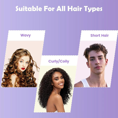 ABOYOY Curl Defining Brush with Side Gear for Curly Hair, Detangling & Styling Brush for Women Men, Lightweight Ergonomic Candy Brush Works on Wet or Dry Hair (Purple)