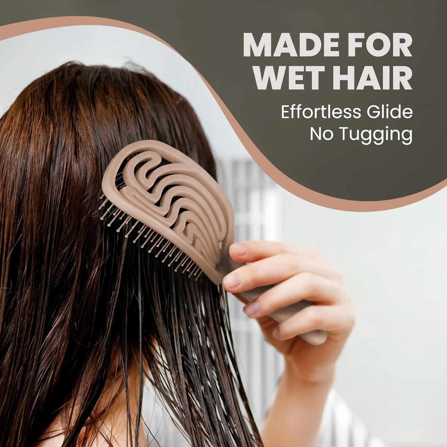 Detangler Brush – Pain-Free Detangling Hair Brush for Wet & Dry Hair – Effortless Detangling Brush for Curly, Fine & Tangled Hair – Hairbrush for Women, Men & Kids – Purple