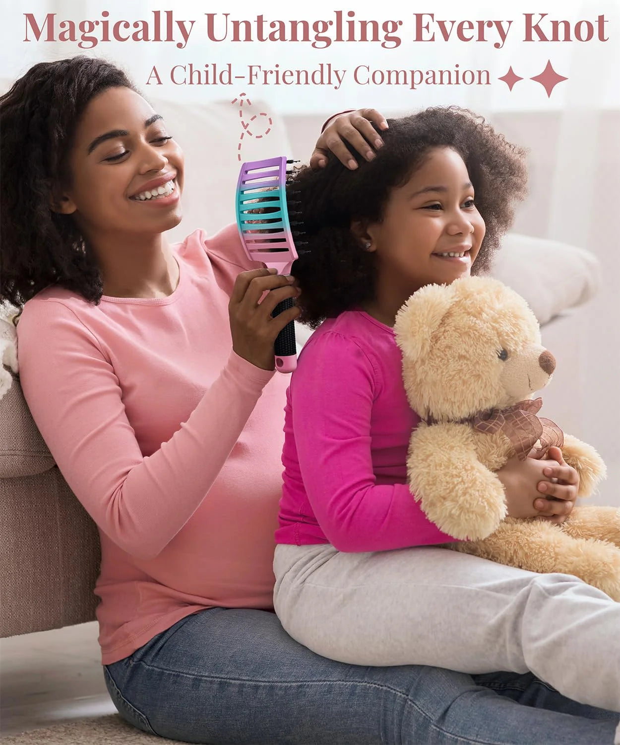 Detangling Brush for Women & Kids, Wet & Dry Hair, All Hair Types