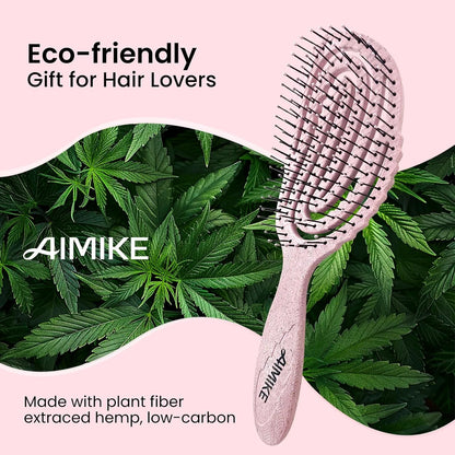 AIMIKE Hemp-Relax Detangling Hair Brush for Wet & Dry Hair, Beige