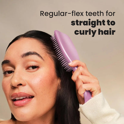 Tangle Teezer Chrome Detangler Mini Hair Brush, Straight to Curly, Pink