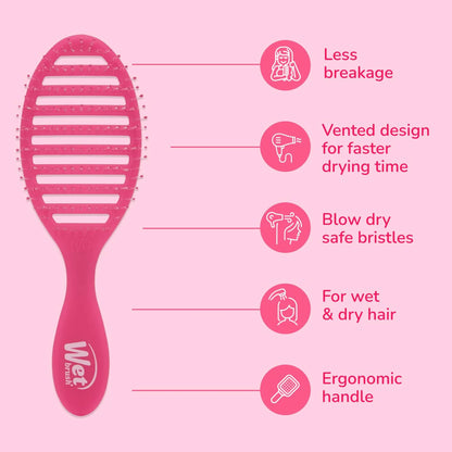 Wet Brush Speed Dry Hair Brush, Orange Crush (Summer Quencher) - Vented Design & Soft HeatFlex Bristles Are Blow Dry Safe - Ergonomic Handle Manages Tangles - Pain-Free Hair Accessories