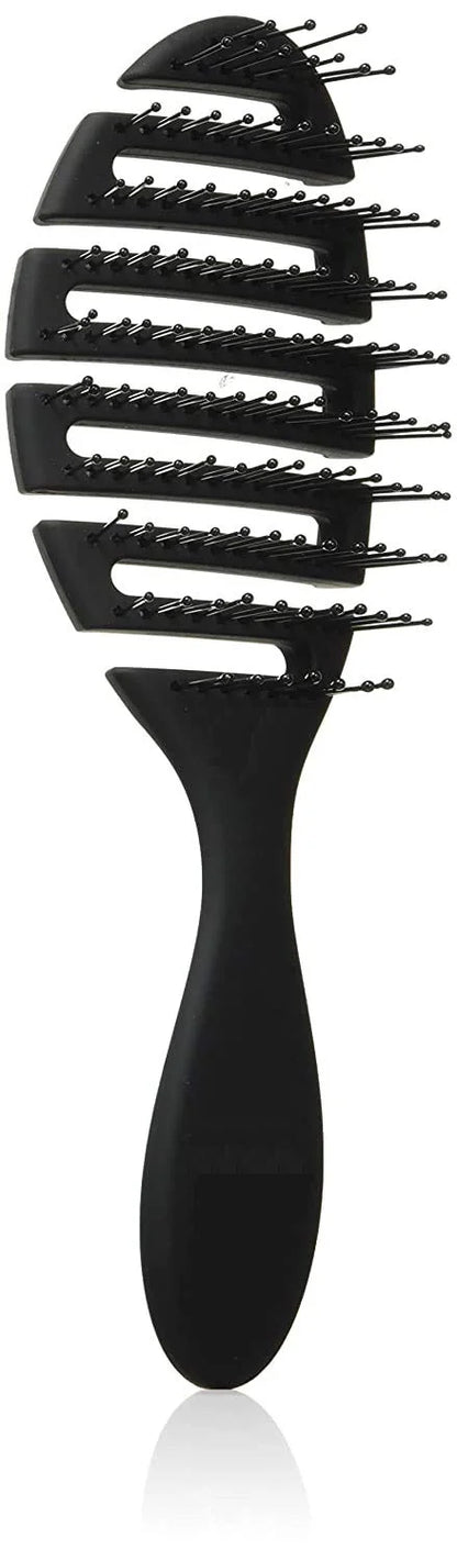 Vented Styling Brush with Ball-Tipped Bristles for Blow Drying Wet, Short, Curly, or Straight Hair for Men and Women (Black)