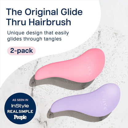 Crave Naturals Biggie Glide Thru Hair Brush - Detangler Brush for Curly, Straight, Wet or Dry Hair - Gentle Detangling Brushes for Adults, Kids, Toddlers - Hair Accessories for Women, 8.4x3.4" - Black