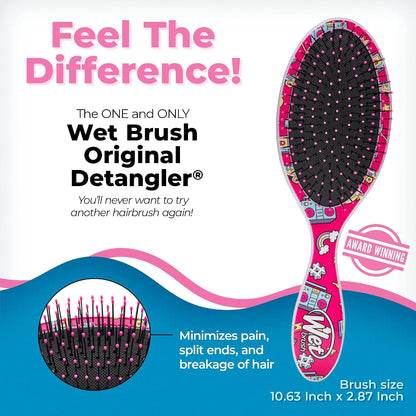 Wet Brush Disney Original Detangler Brush Princess Wholehearted - Jasmine, Dark Purple - All Hair Types - Ultra-Soft IntelliFlex Bristles Glide Through Tangles with Ease
