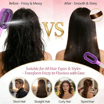 Hair Brush with Water Spray - 2-in-1 Detangler Brush for Frizz Control