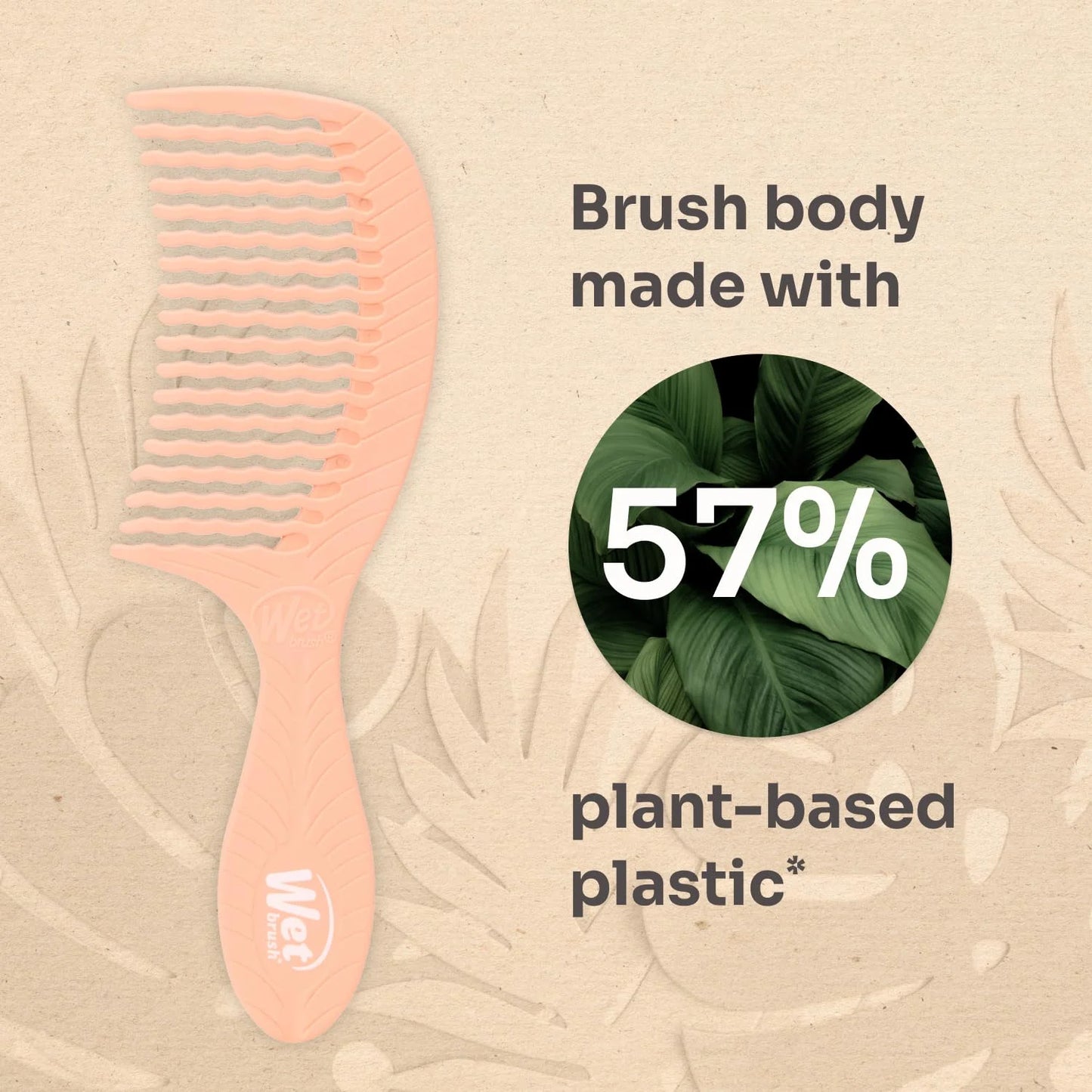 Wet Brush Go Green Charcoal Infused Treatment Comb - Wide Tooth Hair Detangler with WaveTooth Design that Gently and Glides Through Tangles - No Split Ends and No Damage