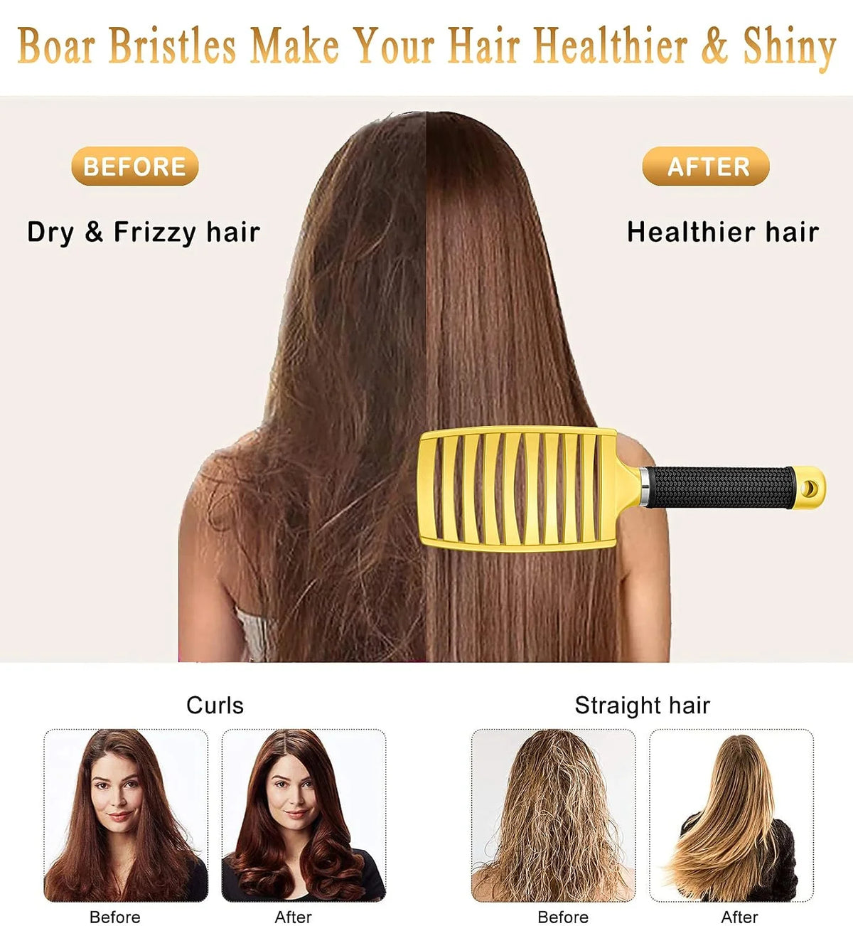 Detangling Brush for Women & Kids, Wet & Dry Hair, All Hair Types