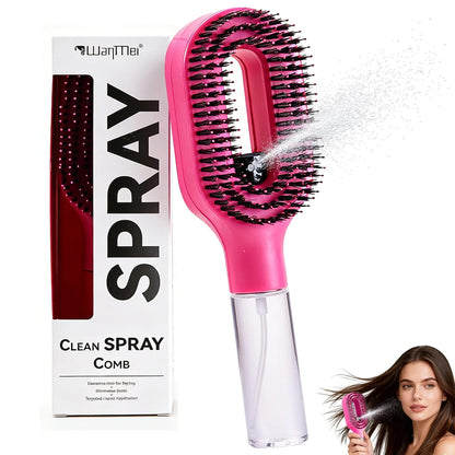 Hair Brush with Water Spray - 2-in-1 Detangler Brush for Frizz Control