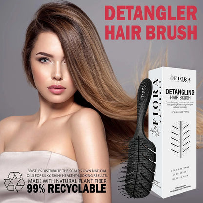 Fiora Naturals Detangler Brush for Wet and Dry Hair, Soft Detangling Brush
