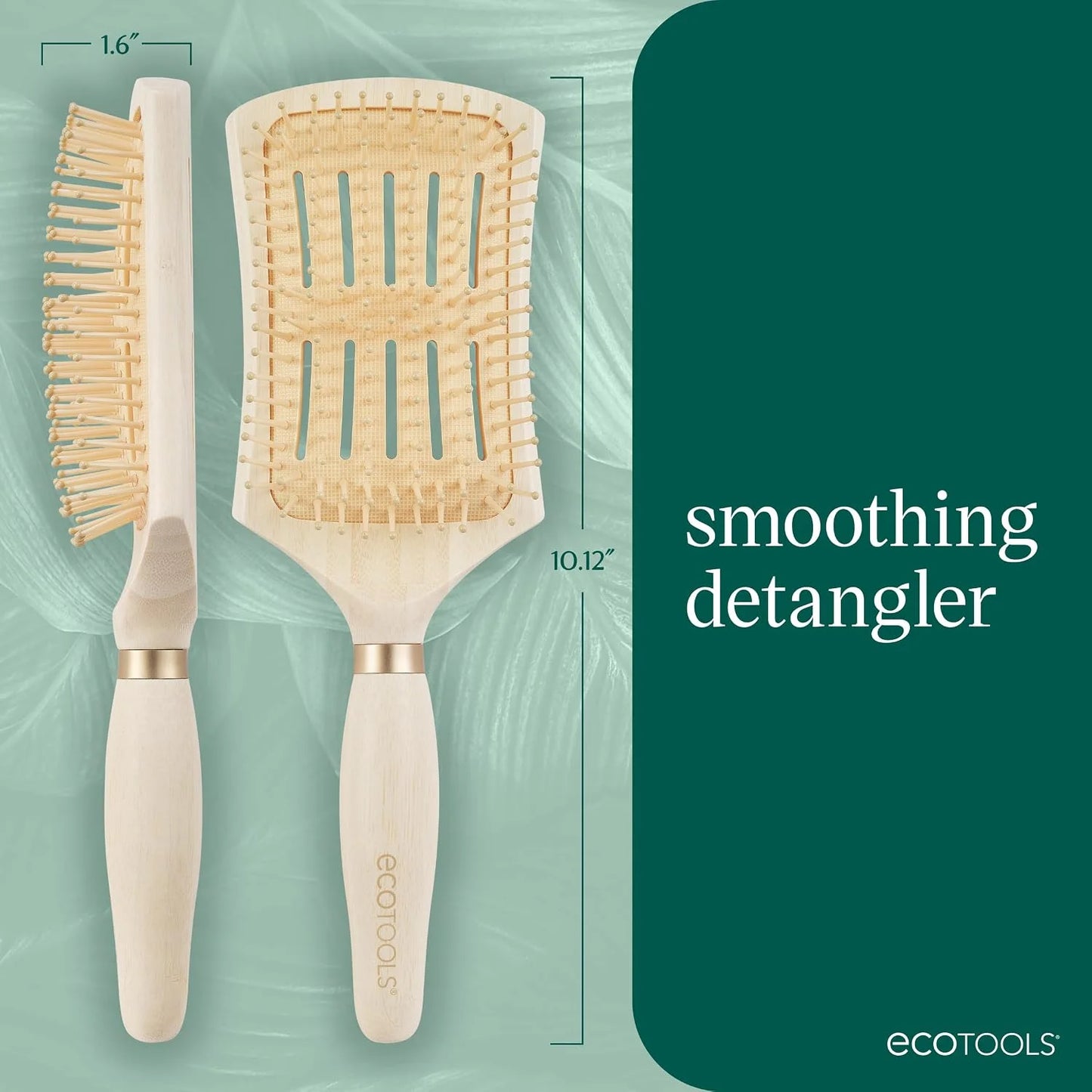 EcoTools Slick Back Hairbrush, Small Brush for Ponytail or Bun, 1 Count