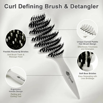 Natural Boar Bristle Hair Brush for Fine Hair - A Great Gift