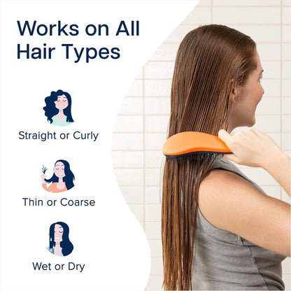 Crave Naturals Biggie Glide Thru Hair Brush - Detangler Brush for Curly, Straight, Wet or Dry Hair - Gentle Detangling Brushes for Adults, Kids, Toddlers - Hair Accessories for Women, 8.4x3.4" - Black