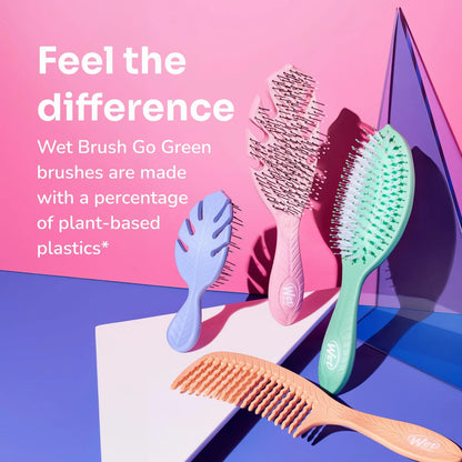 Wet Brush Go Green Curl Detangler Hair Brush - Pale Pink Ultra-Soft IntelliFlex Detangling Bristles Glide Through Tangles with Ease - Great For Curly Hair-No Split Ends & Pain-Free for Wet or Dry Hair