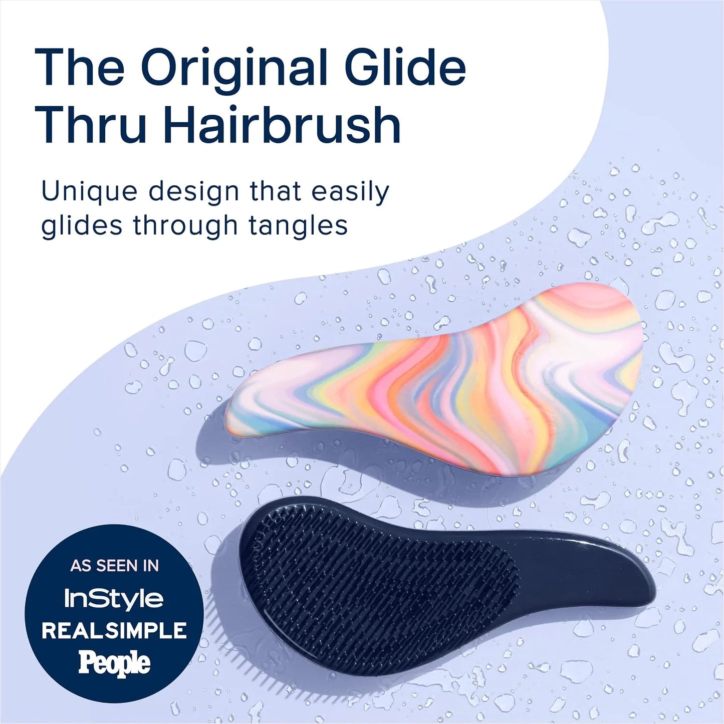 Crave Naturals Biggie Glide Thru Hair Brush - Detangler Brush for Curly, Straight, Wet or Dry Hair - Gentle Detangling Brushes for Adults, Kids, Toddlers - Hair Accessories for Women, 8.4x3.4" - Black