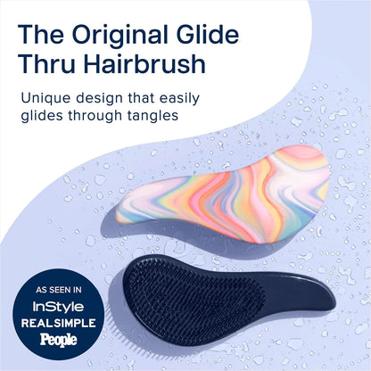 Crave Naturals Biggie Glide Thru Hair Brush - Detangler Brush for Curly, Straight, Wet or Dry Hair - Gentle Detangling Brushes for Adults, Kids, Toddlers - Hair Accessories for Women, 8.4x3.4" - Black