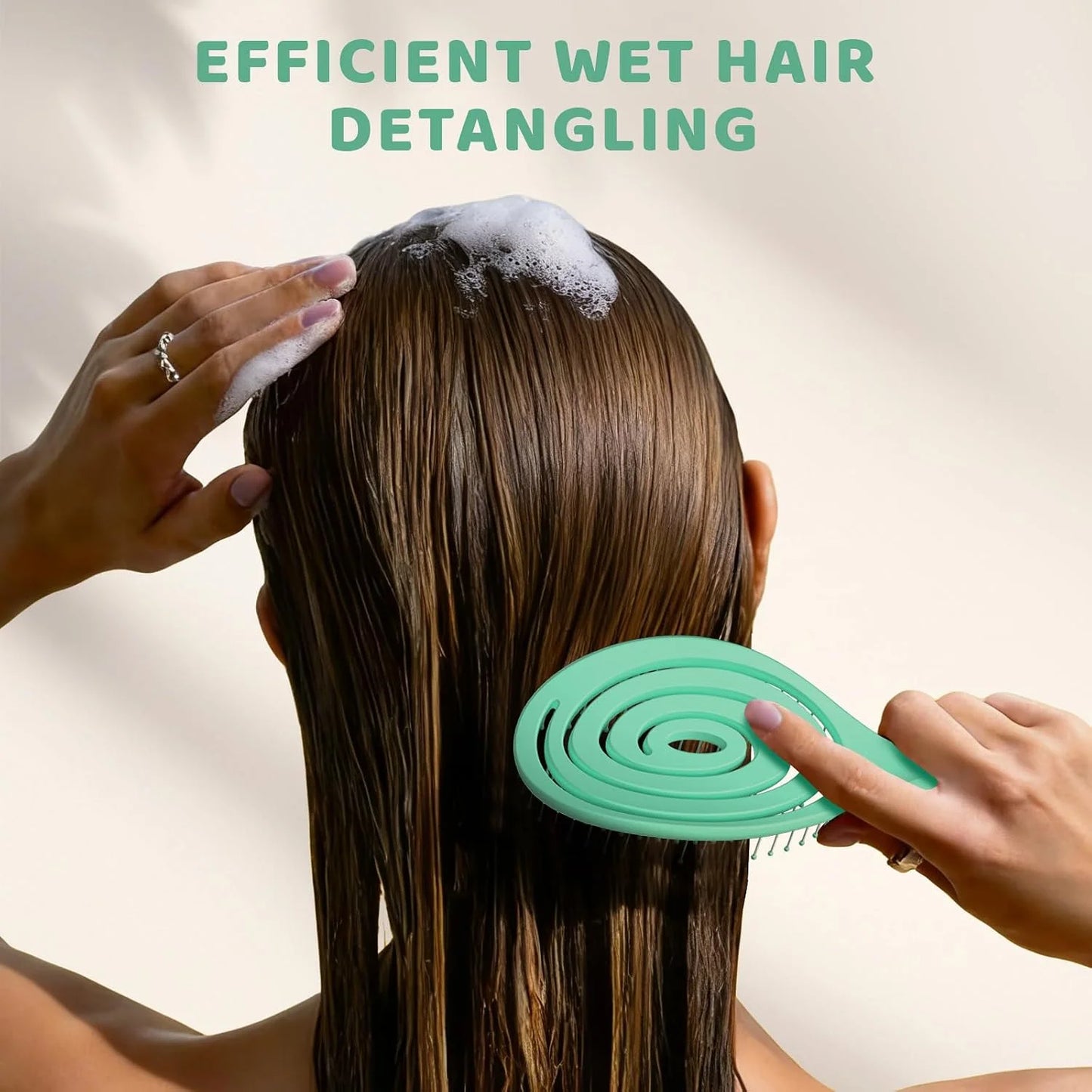 SHINLEA Hair Brush, Detangle Anti Tangle Brush, Spiral Hairbrush for Wet & Dry Hair, Women, Men, Kids, Glide Through Tangles For All Hair Types, Green